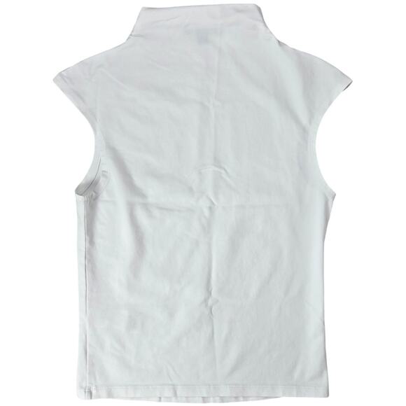 J. Crew Fitted mockneck tank top in stretch cotton blend White S BY373 - Picture 2 of 8